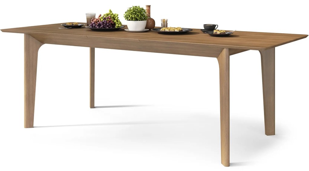 BARI Walnoot Eik (Caramel) 180x90 cm (+2 inzetstukken 45 cm) - HOUTEN TAFEL IN JAPANDI STIJL, UITKLAPBARE TAFEL TOT 270 cm!