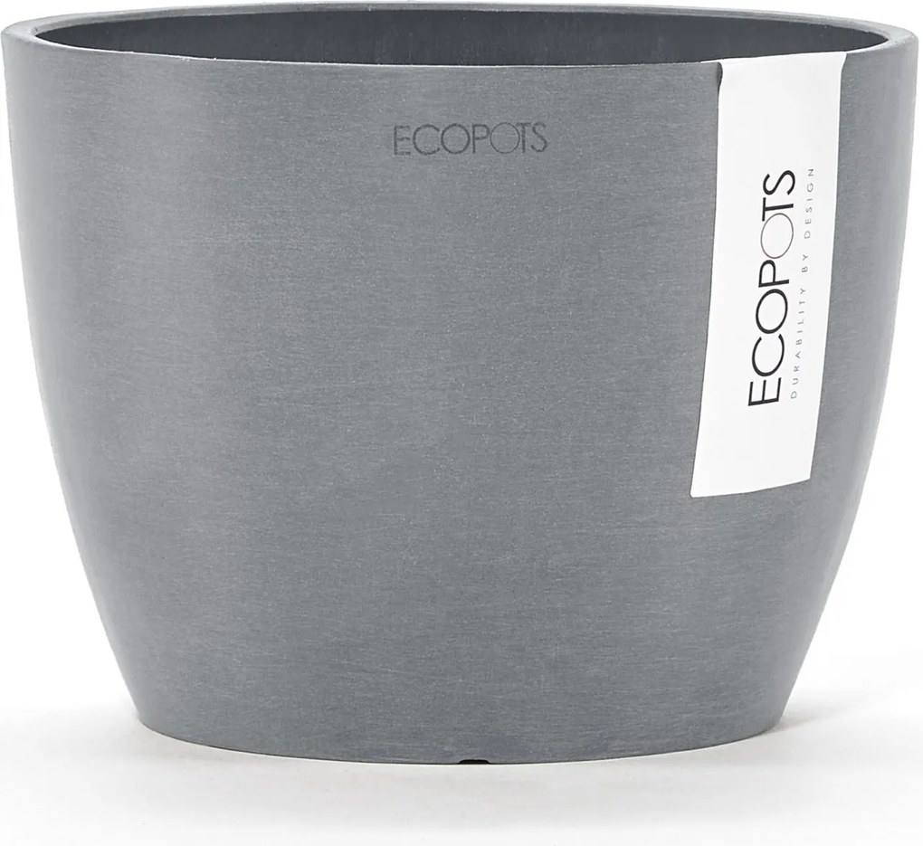 Ecopots bloempot Stockholm Mini 16  - Rond - Blue Grey - Diameter 16,2 x H12 cm