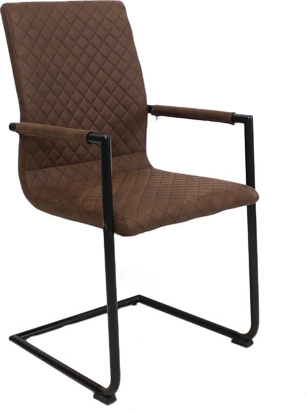Viverne | Eetkamerstoel Delta breedte 51 cm x diepte 42 cm x hoogte 97 cm bruin eetkamerstoelen kunststof, metaal meubels stoelen & fauteuils
