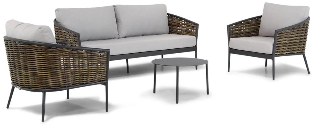 Stoel en Bank Loungeset 4 personen Wicker Grijs  Coco Coco Lanai