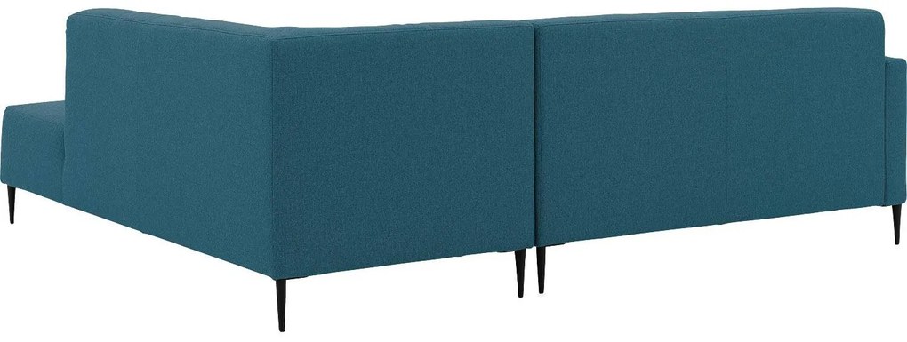Goossens  Key West blauw, stof, 2,5-zits, modern design met ligelement rechts