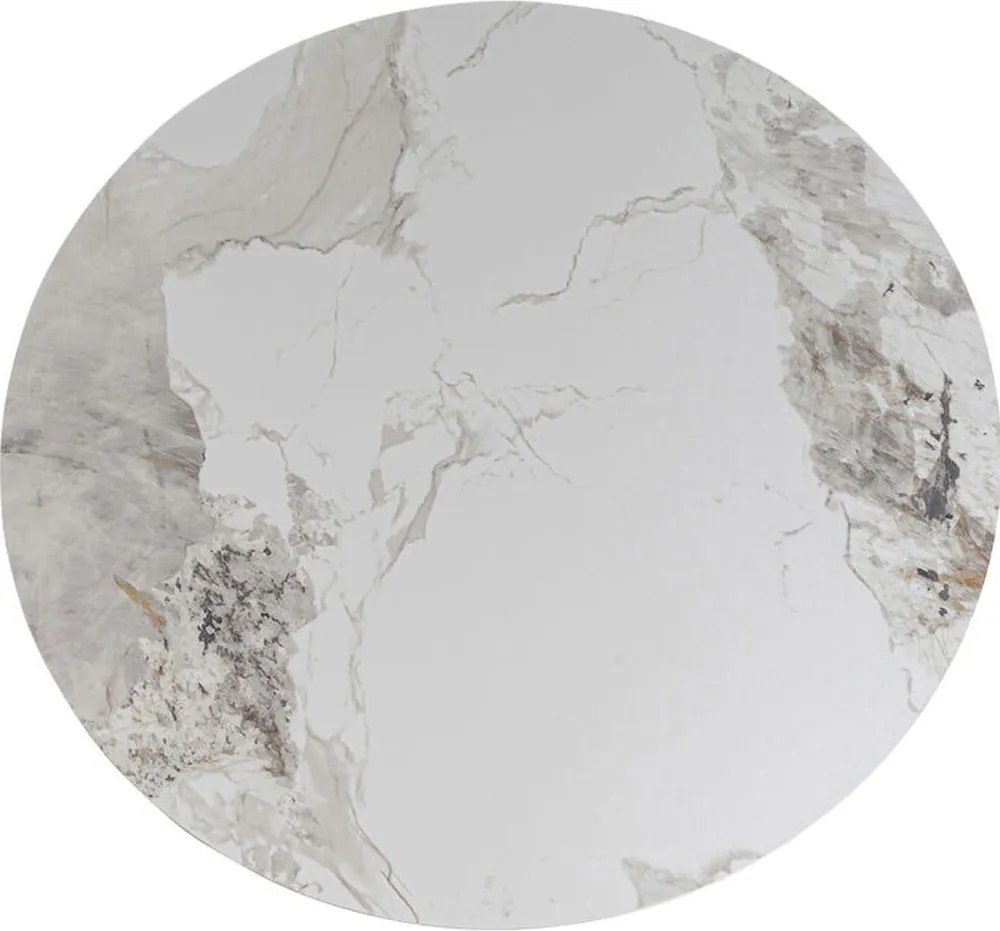 Ronde Eettafel Marmerlook 120 - 120 X 120cm.