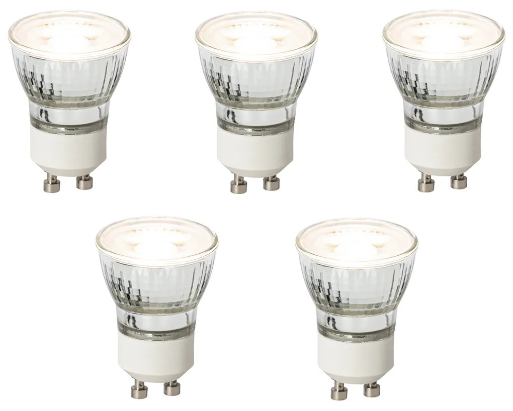 Set van 5 GU10 dimbare LED lamp 35 mm 3W 220 lm 3000K