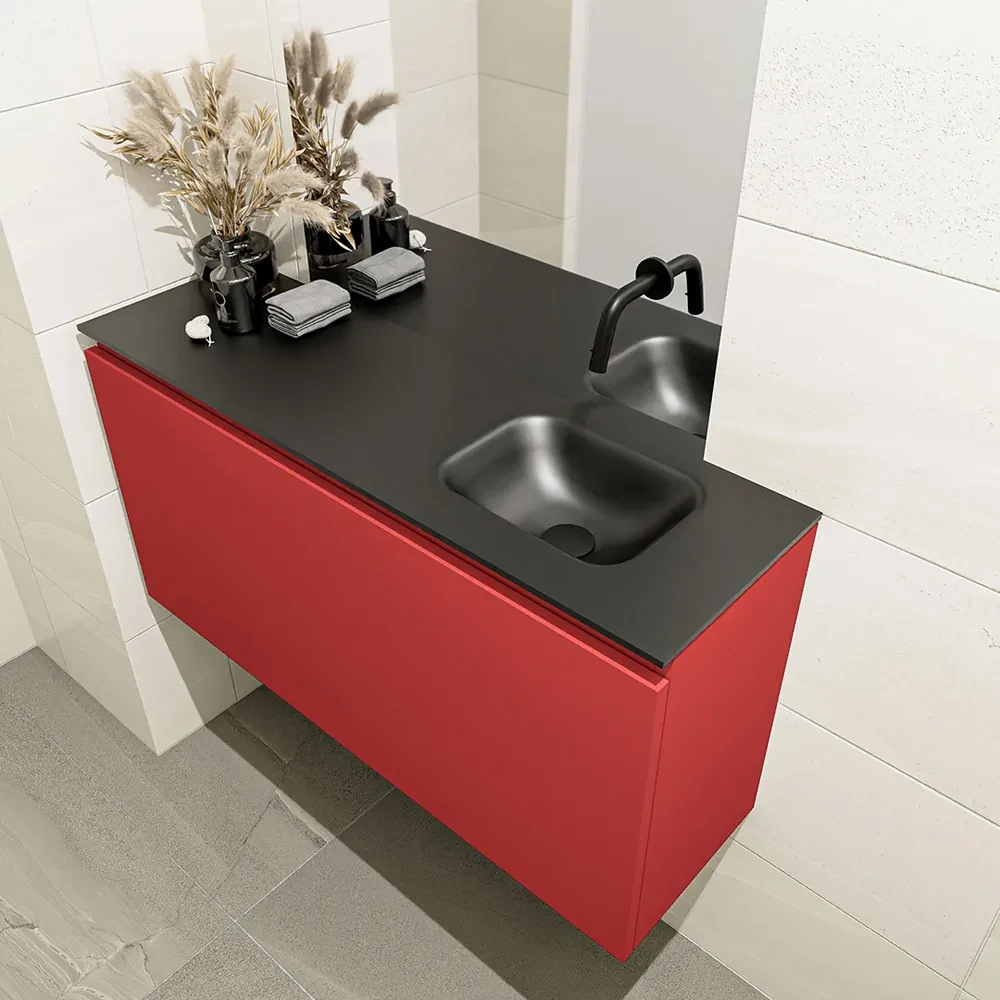 Mondiaz Olan 100cm toiletmeubel fire met wastafel urban rechts geen kraangat
