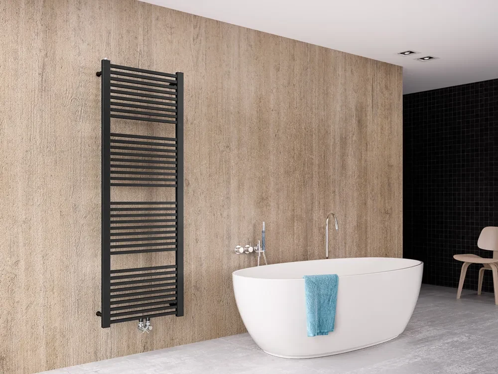 Instamat Rim handdoekradiator 170x50cm zwart mat 951W