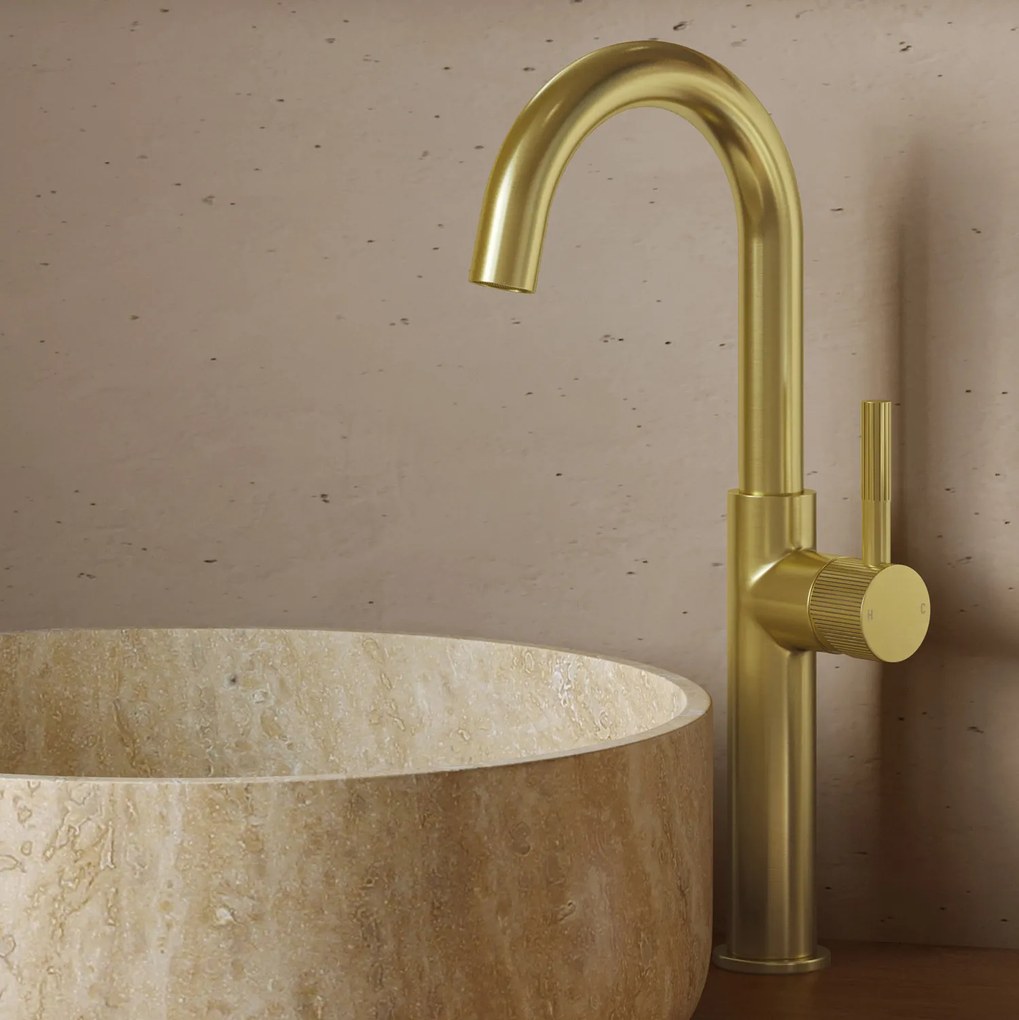 Saniclear Brass Stripes hendel voor Highriser (SK89501)