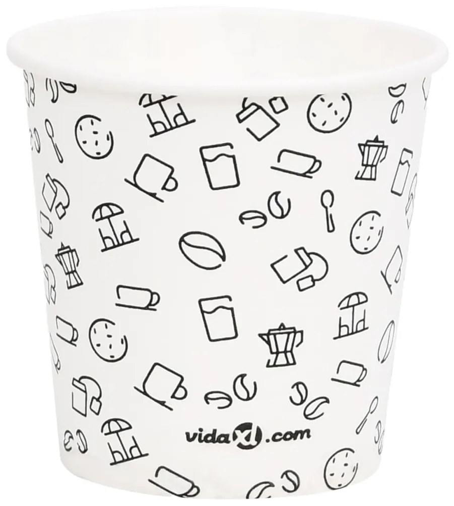 vidaXL 100 st Koffiebekers 120 ml papier wit en zwart
