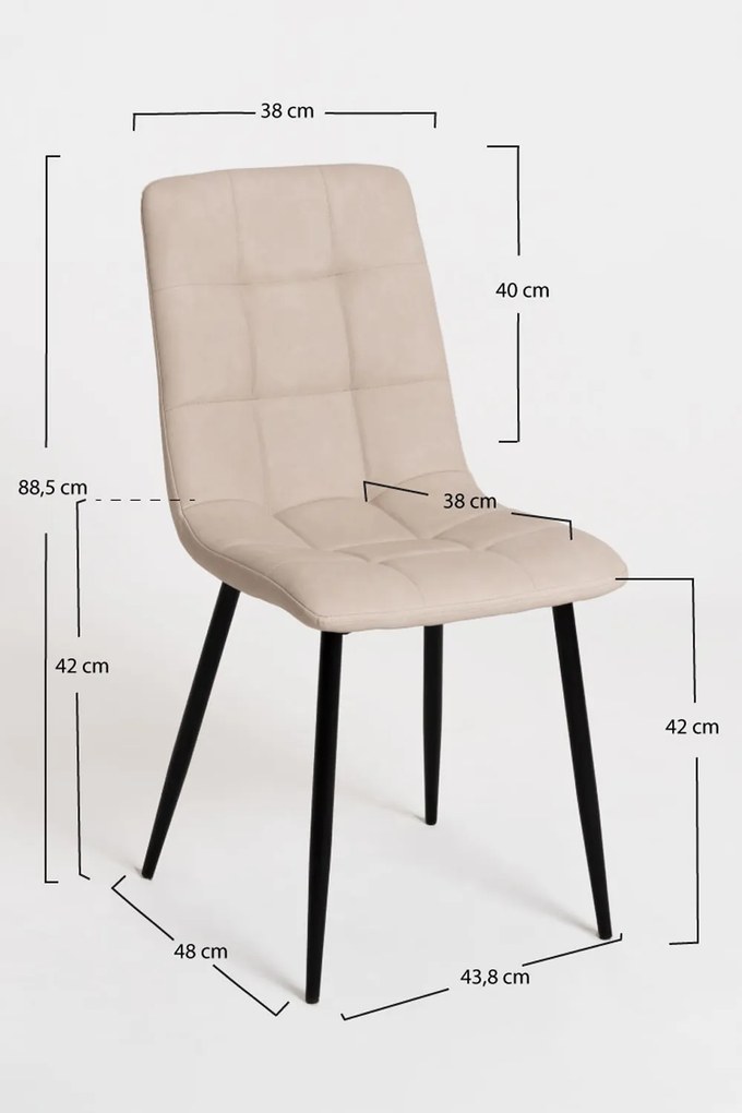 Set 4 Stoelen Stuhl Fluweel