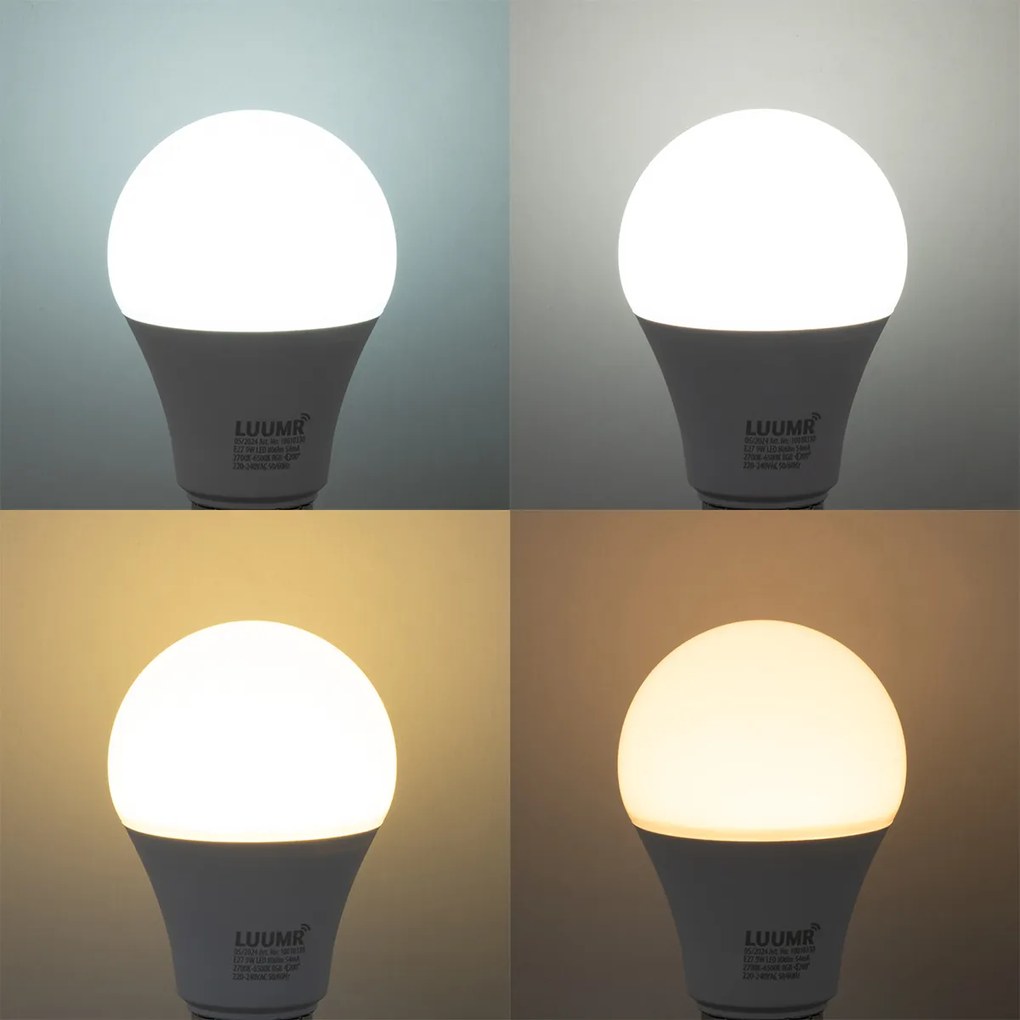 Set van 3 smart E27 dimbare LED lampen A60 9W 806 lm 2700K-6500K incl. Zigbee Smart Hub