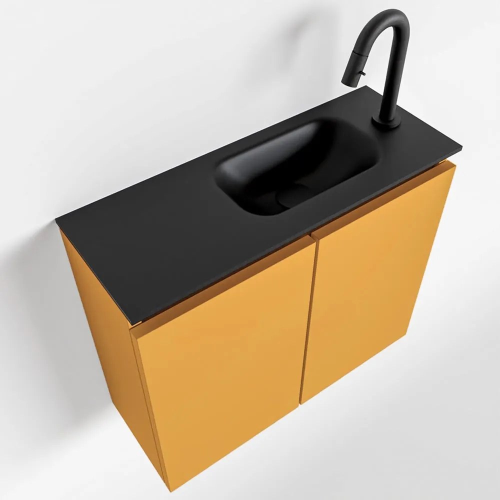 Mondiaz Ture 60cm toiletmeubel ocher met wastafel urban rechts 1 kraangat