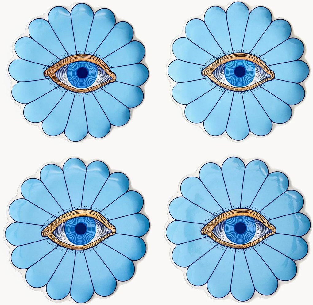 Porseleinen taartborden Fleur, 4-delig