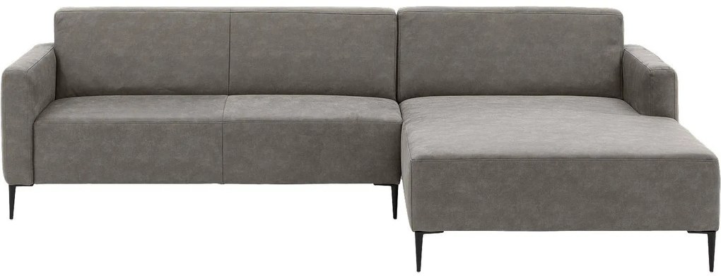 Goossens Key West grijs, micro leer, 3-zits, modern design