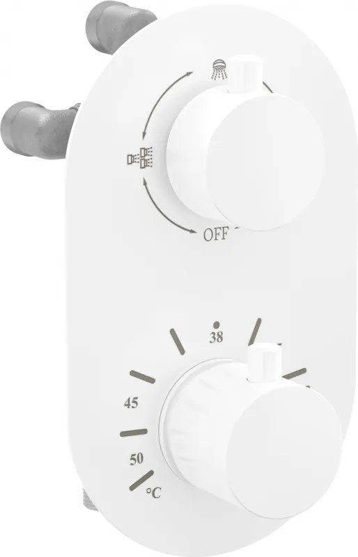 Mexen Kai thermostatische bad- en douchekraan met 3 uitgangen, wit - 77602-20