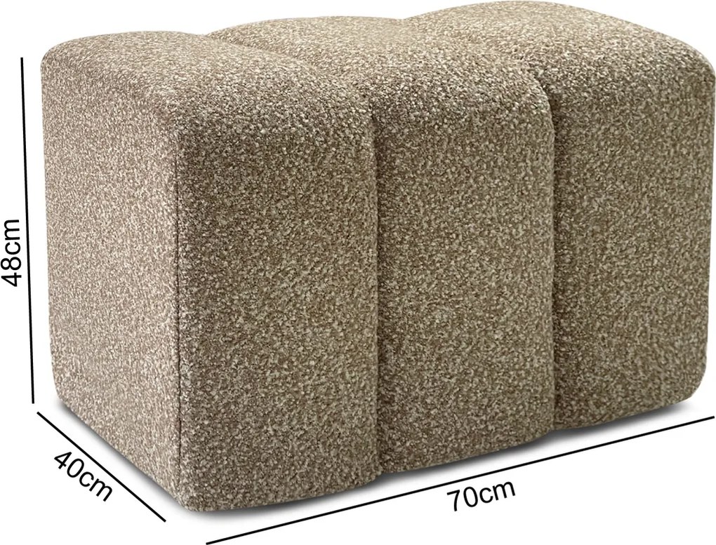 Halbankje Zachte Stof Taupe 72 Cm