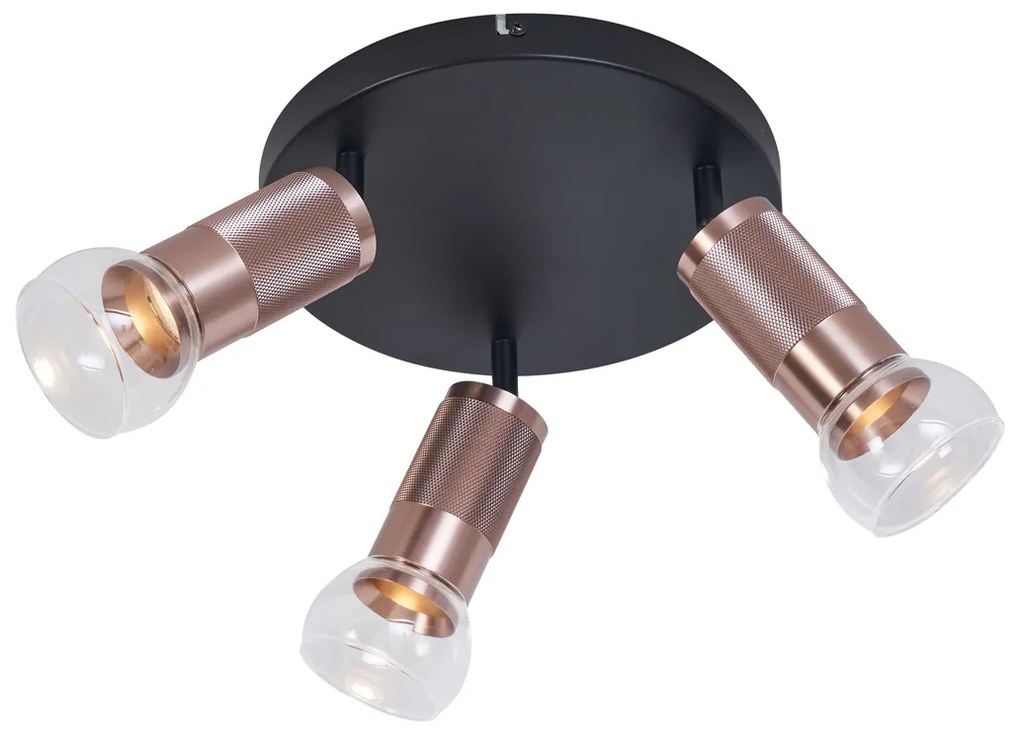 Ronde plafondSpot / Opbouwspot / Plafondspot donker brons rond 3-lichts draai- en kantelbaar - Veerle Modern GU10 Binnenverlichting Lamp