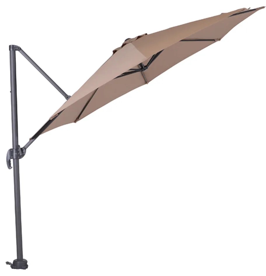 Garden Impressions Hawaii zweefparasol S Ø300 - donker grijs - taupe