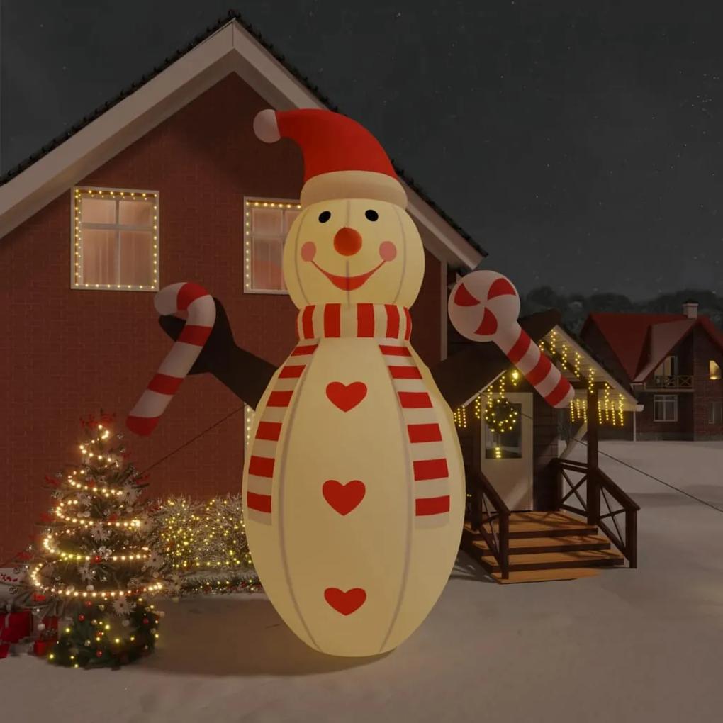 vidaXL Sneeuwpop opblaasbaar met LED's 630 cm