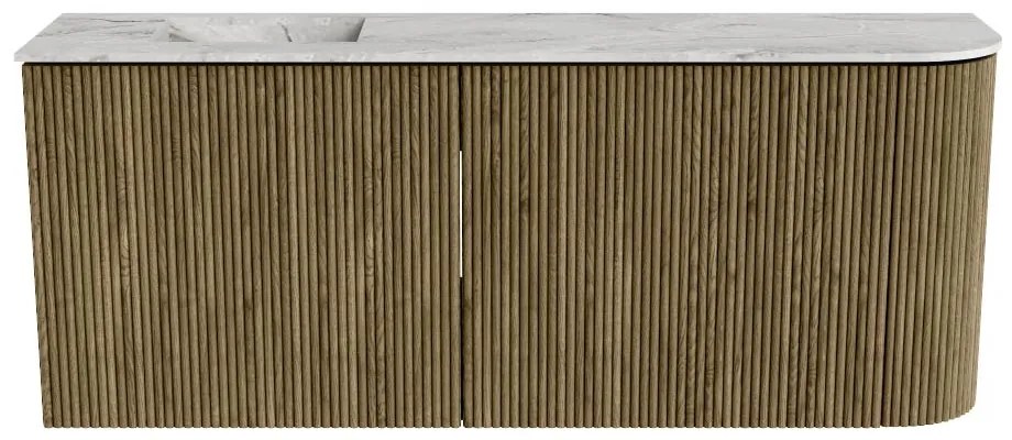 Mondiaz Joya DLux 100cm toiletmeubel ronding rechts dusk met wastafel faye links zonder kraangat glace