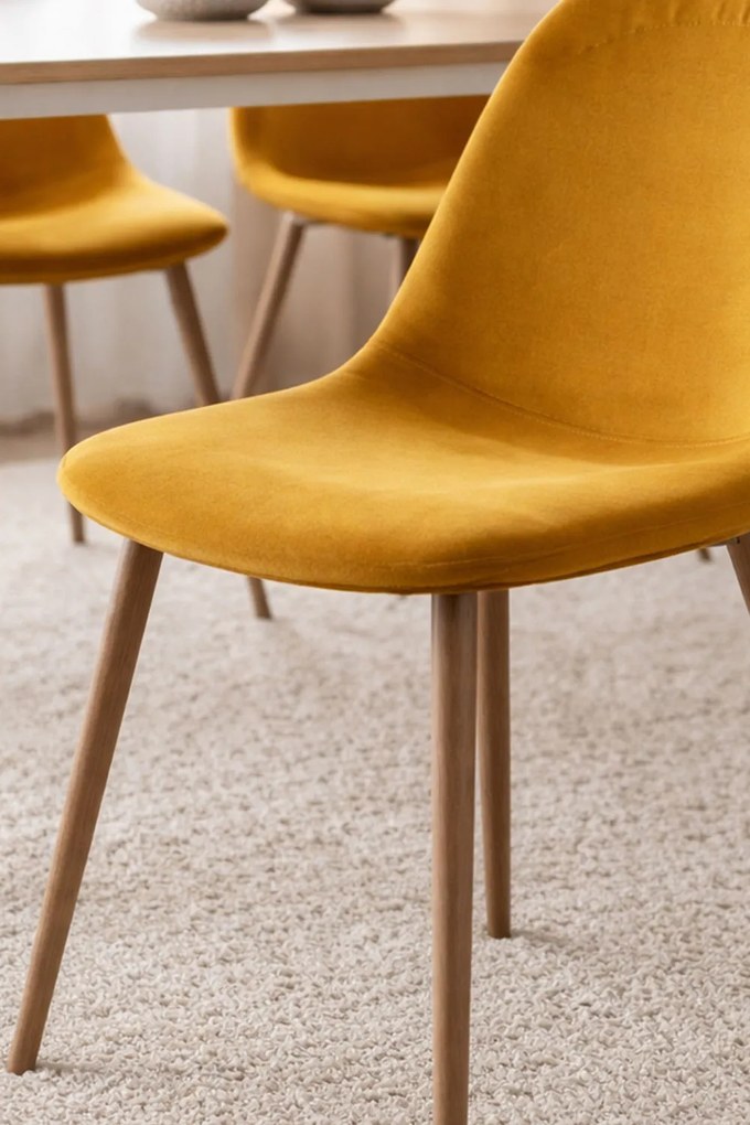 Set 4 Teok Fluwelen Stoelen