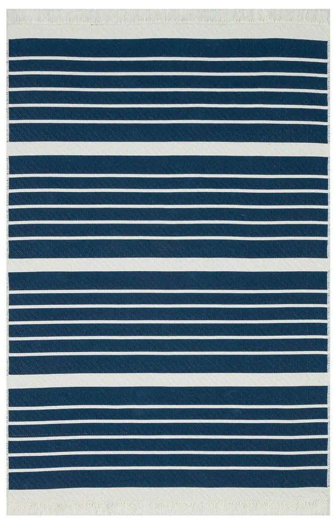 vidaXL Vloerkleed 160x230 cm katoen marineblauw