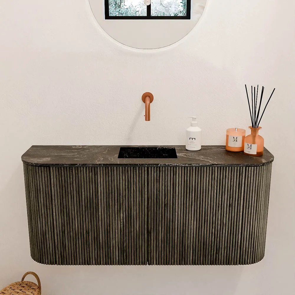 Mondiaz Joya DLux 95cm toiletmeubel ronding links/rechts shadow met wastafel faye midden zonder kraangat lava