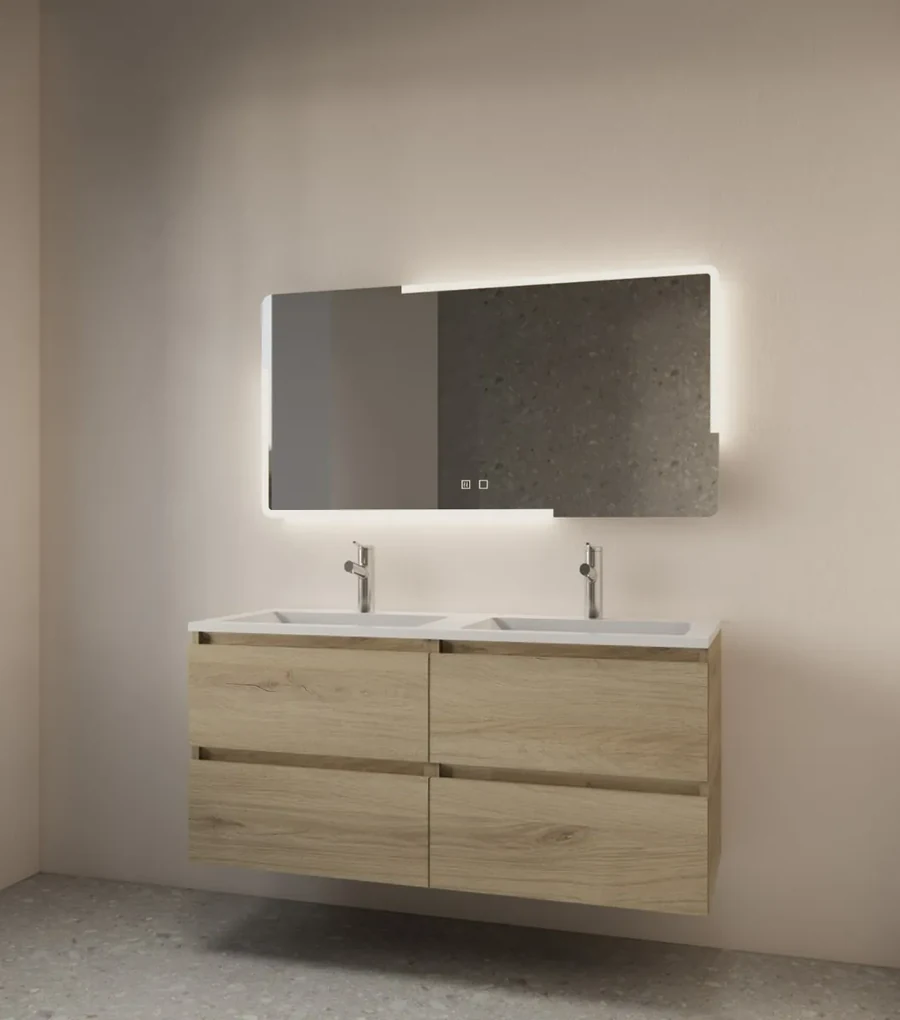 Gliss Design Melite spiegel met LED-verlichting en verwarming 180x70cm