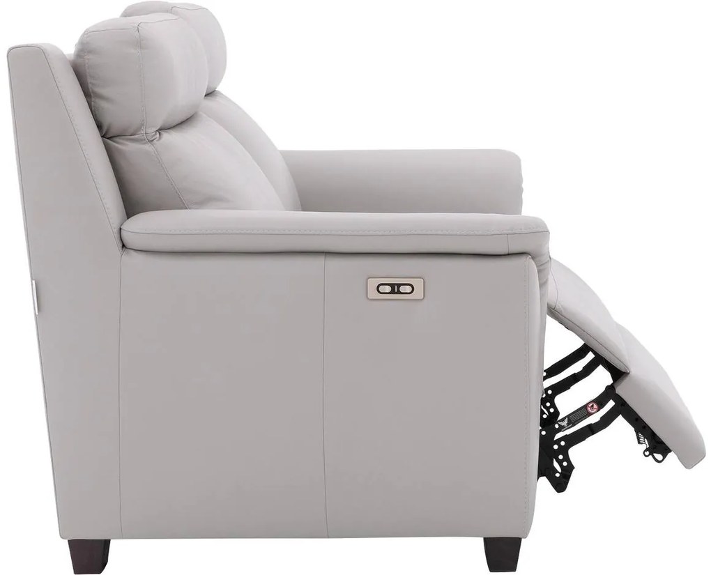 Goossens Excellent Bank Vlore grijs, leer, 2-zits, stijlvol landelijk