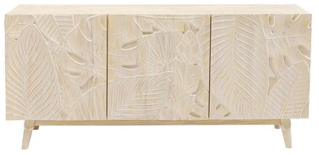 Kare Design Jungle Nature Houten Dressoir Met Bladeren Whitewash - 160x58x75cm.