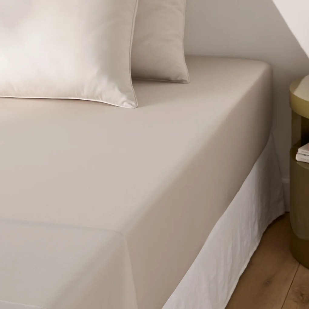 Hoeslaken satijn katoen, 153 draden, 30 cm kop, Opale