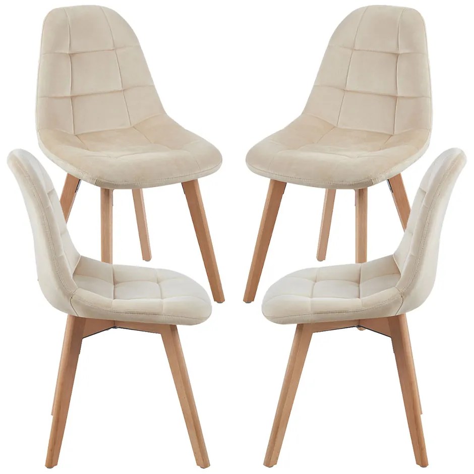 Set 4 Kelen Fluwelen Stoelen