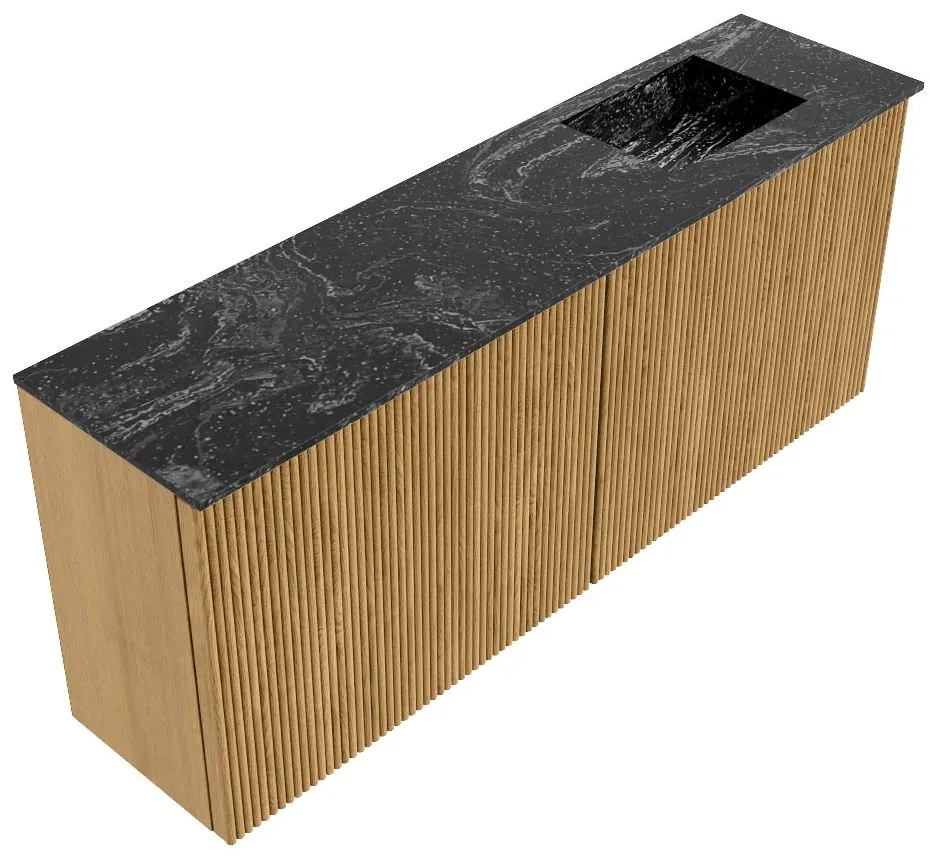 Mondiaz Joya DLux 100cm toiletmeubel oak met wastafel faye rechts zonder kraangat lava