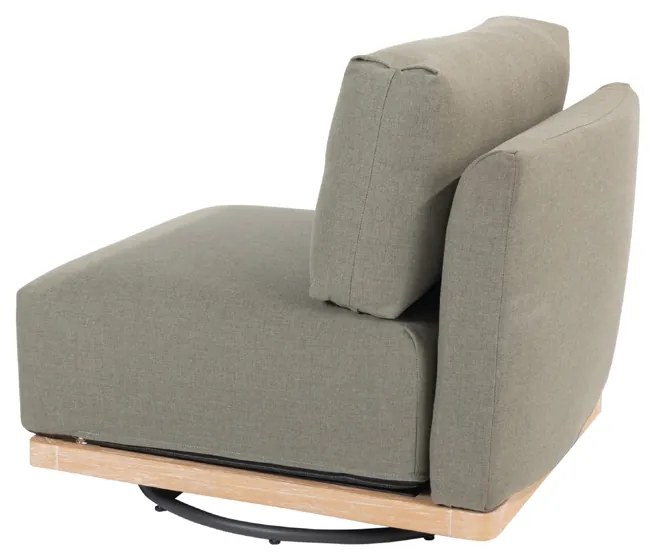 4 Seasons Outdoor Yara draaibare loungestoel met frame van RVS en geborsteld teak * Sale *    houtkleur weerbestendig