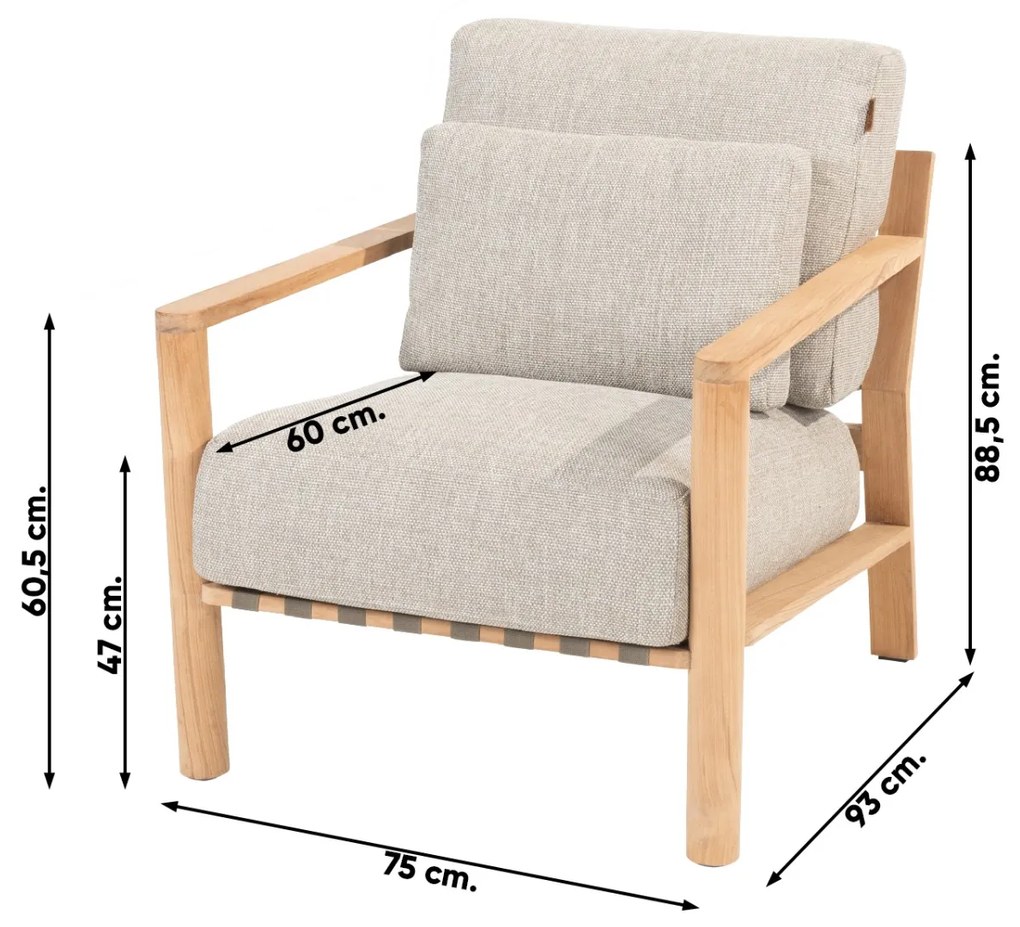 4 Seasons Lucas loungestoel (1 stuk) - teakhout