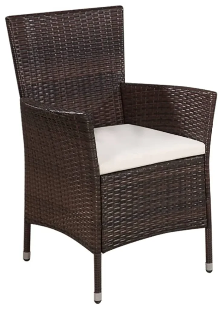 vidaXL 3-delige Bistroset poly rattan bruin