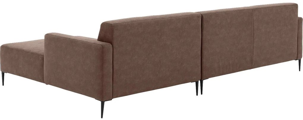 Goossens Key West bruin, micro leer, 3-zits, modern design