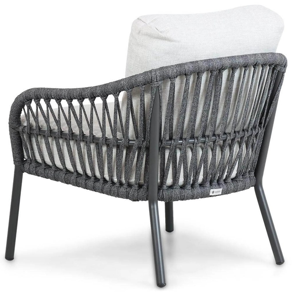 Tuinset Ronde Tuintafel 6 personen 160 cm Aluminium/rope Grijs Coco Puerto/Salerno