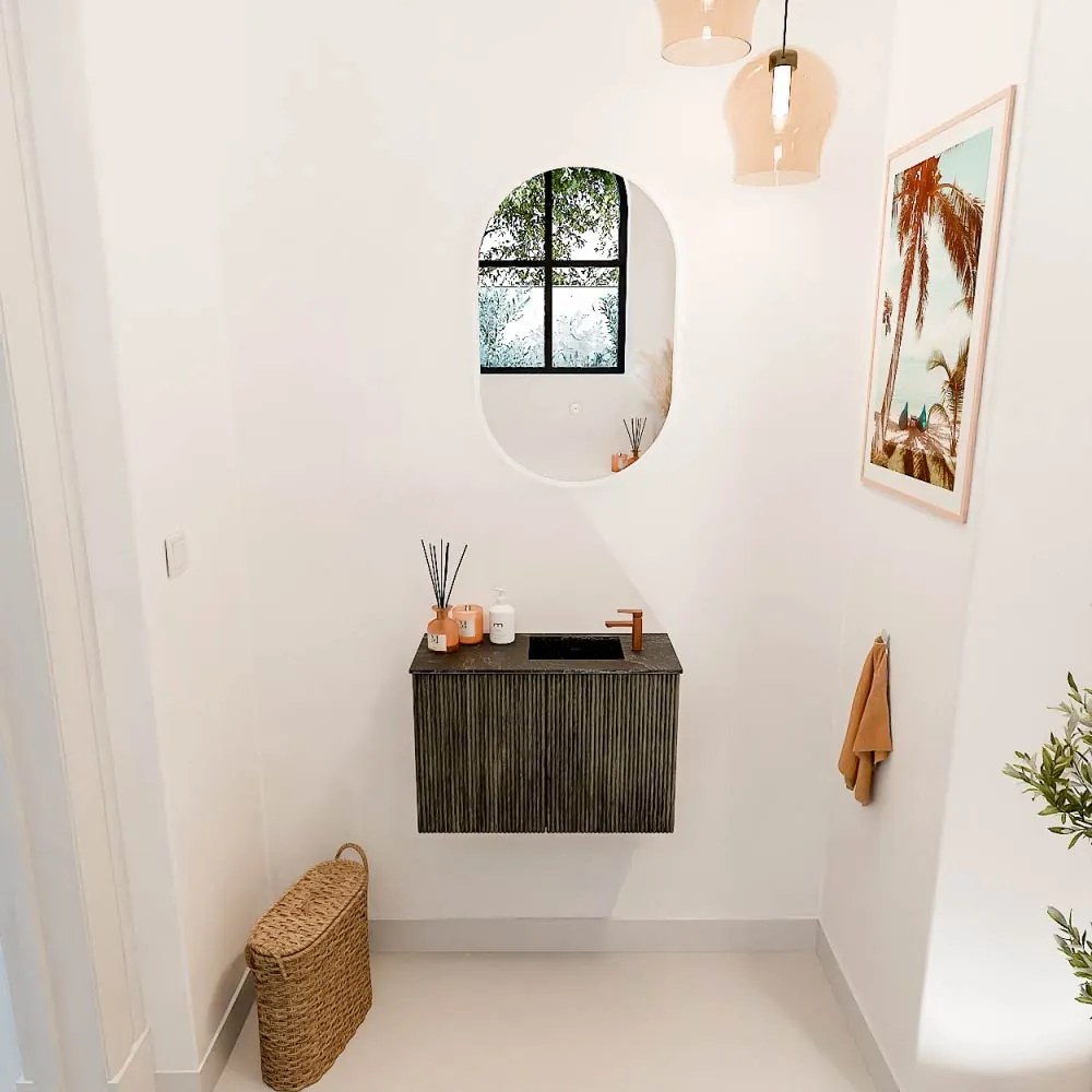 Mondiaz Joya DLux 60cm toiletmeubel shadow met wastafel faye rechts 1 kraangat lava