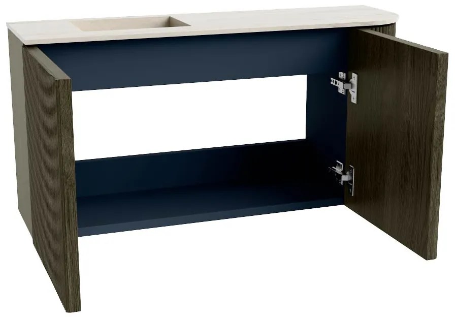 Mondiaz Joya DLux 80cm toiletmeubel ronding rechts shadow met wastafel faye links zonder kraangat meli