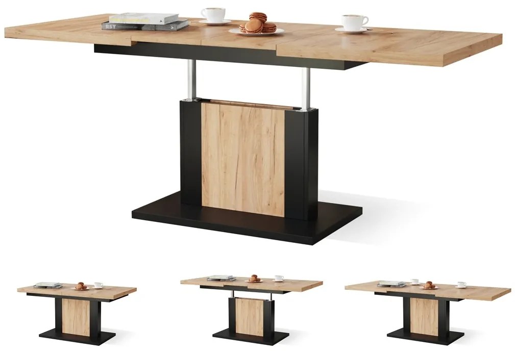 ORION gouden eiken / zwart, salontafel
