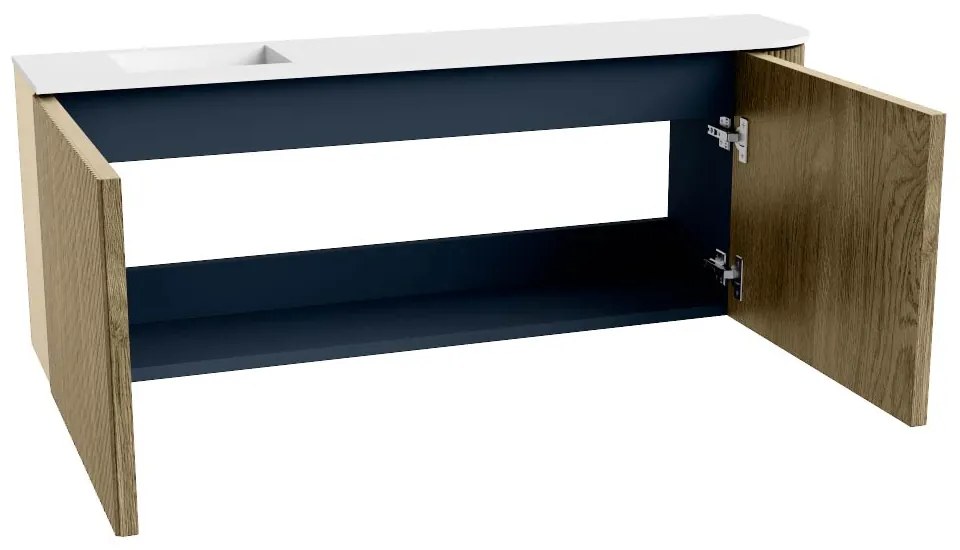 Mondiaz Joya 110cm toiletmeubel ronding rechts dusk met wastafel faye links 1 kraangat talc