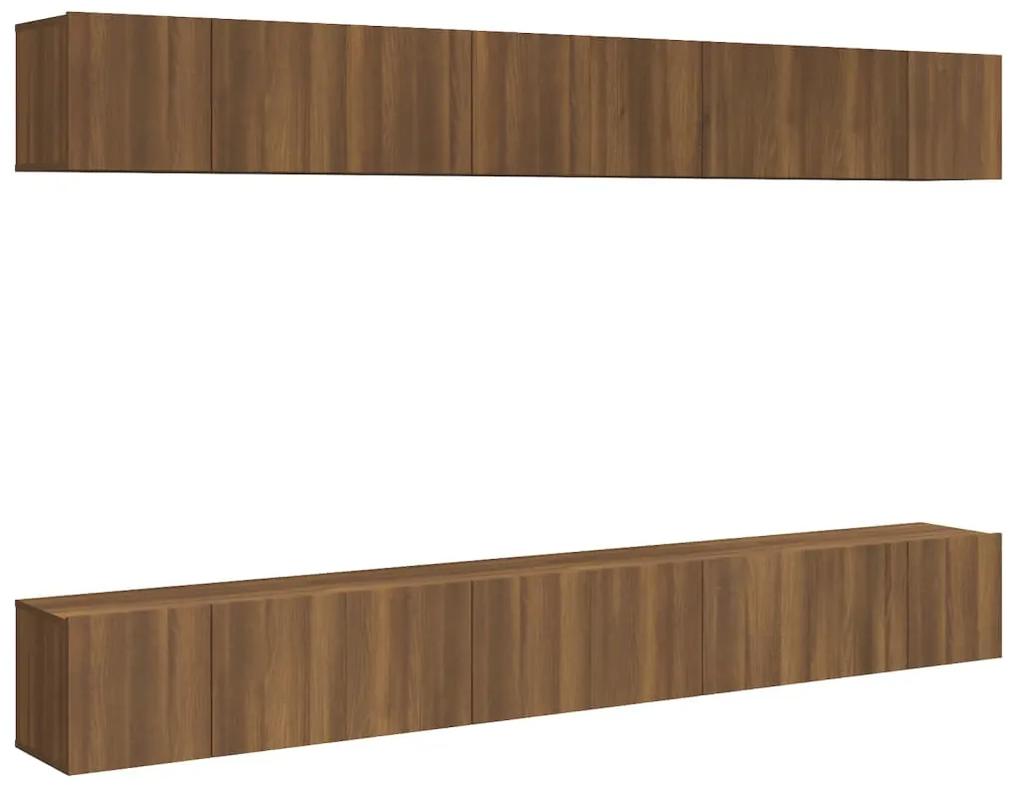 vidaXL Tv-meubelen 8 st 60x30x30 cm bewerkt hout bruineikenkleurig
