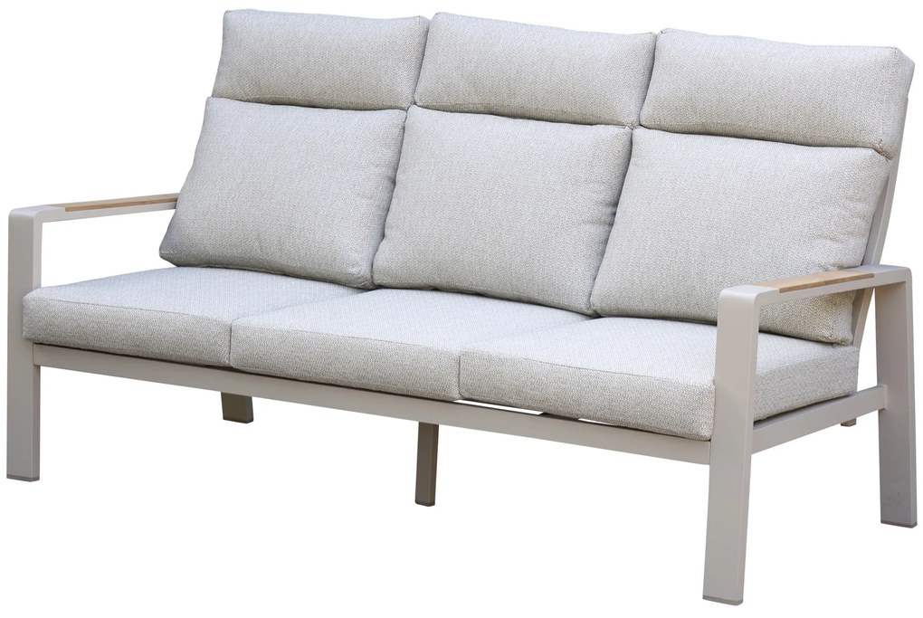 Ripasso 3-zitsbank latte zand aluminium teak
