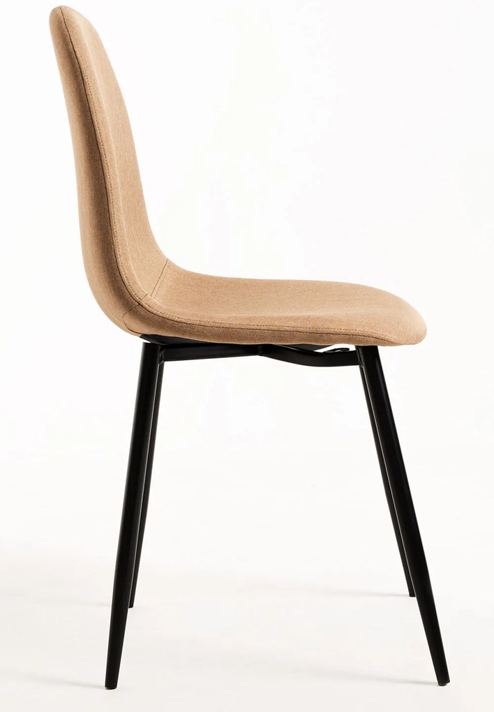 Set van 4 Zwarte Teok Stoffen Stoelen