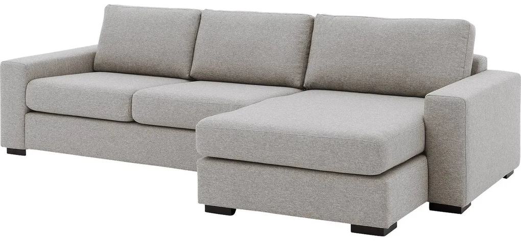 Goossens Hoekbank Lucca Met Chaise Longue grijs, stof, 2,5-zits, stijlvol landelijk met chaise longue rechts