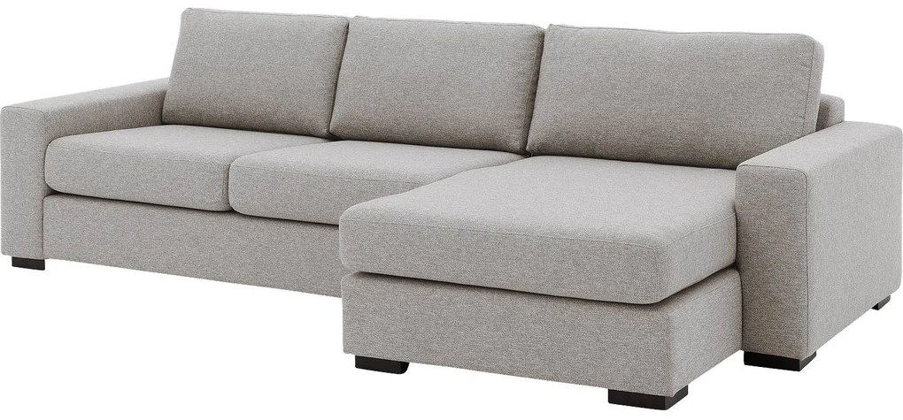 Goossens Hoekbank Lucca Met Chaise Longue grijs, stof, stijlvol landelijk