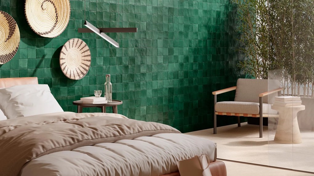 Valence Alivio wandtegel 10x10cm teal glans