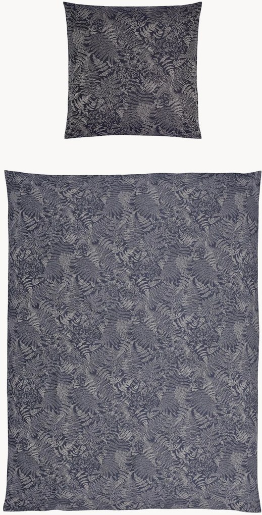 Katoenen jacquard dekbedovertrekset Farn