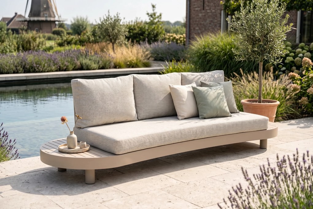 Stoel en Bank Loungeset 5 personen Aluminium Zand/Beige  Lifestyle Garden Furniture Organio/Mira