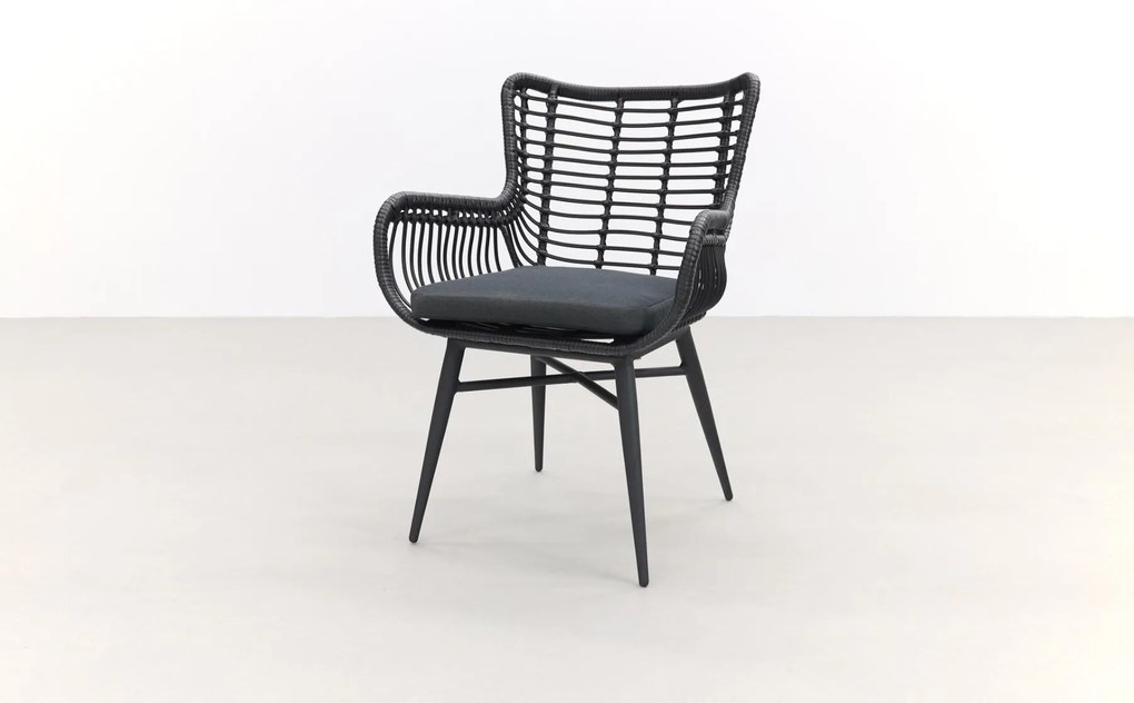 Jasmine Black/Ottowa 6-persoons dining tuinset 205-265x100 cm. - Houtlook