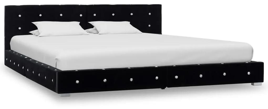 vidaXL Bed met matras fluweel zwart 160x200 cm